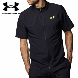 アンダーアーマー UNDER ARMOUR メンズ フレッシュウーブン ショートスリーブ フルジップ ジャケット ブラック 1384818 002