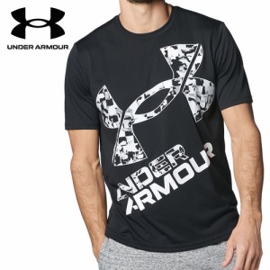 アンダーアーマー UNDER ARMOUR メンズ テック XLロゴ ショートスリーブTシャツ ブラック/ホワイト 1384796 001 トレーニングウェア