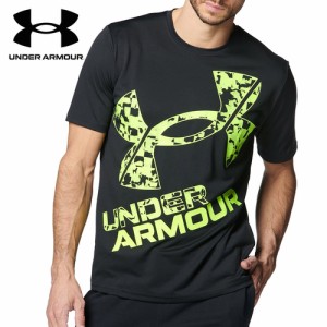 アンダーアーマー UNDER ARMOUR メンズ テック XLロゴ ショートスリーブTシャツ ブラック/ハイビスイエロー 1384796 002