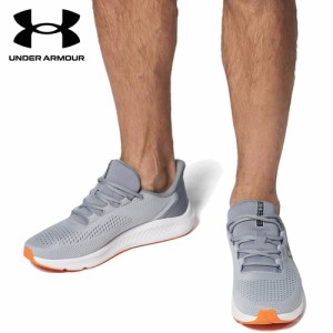 アンダーアーマー UNDER ARMOUR メンズ ランニングシューズ チャージド パスート3 ビックロゴ グレー/スチール/アトミック 3026518 106