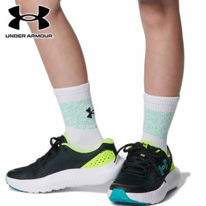 アンダーアーマー UNDER ARMOUR キッズ ランニングシューズ サージ4 ブラック/イエロー/ティール 3027103 003 マラソン ジョギング 陸上