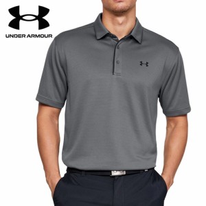 アンダーアーマー UNDER ARMOUR メンズ ゴルフウェア 半袖シャツ テック ポロ グラファイト/ブラック/ブラック 1290140 040