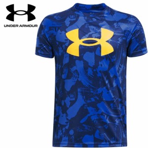 アンダーアーマー UNDER ARMOUR キッズ テック ショートスリーブTシャツ オールオーバープリント ビッグロゴ