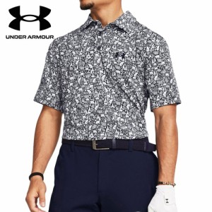 アンダーアーマー UNDER ARMOUR メンズ ゴルフウェア 半袖シャツ プレーオフ ポロ3.0 プリント ネイビー/ネイビー 1378677 416