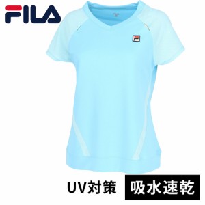 フィラ FILA レディース ゲームシャツ ブルー VL2834 12 テニスウェア 練習 試合 部活 ユニフォームシャツ 半袖シャツ 練習着 公式戦