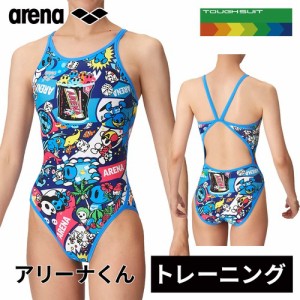 アリーナ arena レディース 水着 トレーニングワンピース オープンバック ネイビー×ブルー AS4FWM12W NVBL 2024秋冬モデル