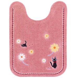センコー 魔女の宅急便 花さんぽ トイレマット 約80×60cm ピンク キャラクター ジジ 猫 ジブリ 12766