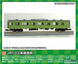 グリーンマックス Nゲージ JR103系関西形 サハ103 ユニット窓・ウグイス 1両 塗装済み 未組立 キット 1266W 鉄道模型 電車