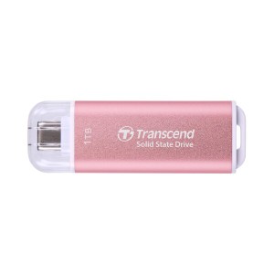 トランセンド SSD 外付け 1TB USB Type-C 高速 最大1050 MB/s 超小型,軽量9g PS4/PS5 動作確認済 USB 10Gbps ピンク TS1TESD300P
