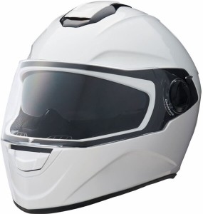 山城(Yamashiro) バイク用 インナーバイザー付き フルフェイスヘルメット YH-003 グロスホワイト XLサイズ (61-62cm) YH003G.WH/XL