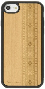 STARLAND (スターランド) アイフォンケース 沖縄 トロピカル iPhone8/7用 木製 シルバーハート ミンサー a-okinawa0101-3
