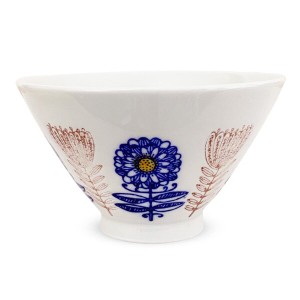 J-kitchens 勲山窯 茶碗 11cm 波佐見焼 日本製 北欧の花 ブルー