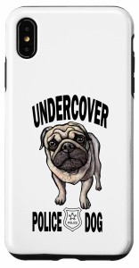 iPhone XS Max Undercover 警察犬 パグ 犬種 面白いミーム スマホケース