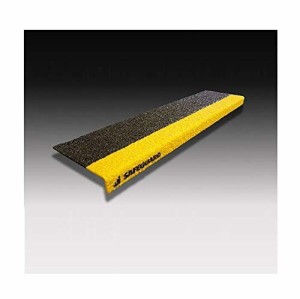SAFEGUARD 階段用滑り止めカバー 6インチ2色 幅609 x 奥行150 x 高25mm 基材:FRP 表面:シリコンカーバイド&樹脂 黒/黄色 木材設置用ネジ