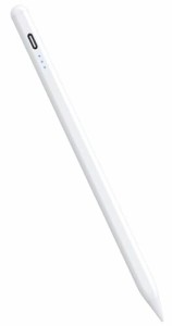 タッチペン  iPad ペン タブレット ペン 高感度 極細 磁気吸着機能対応 USB-C充電式 スタイラスペン ipad対応 軽量（ホワイト）