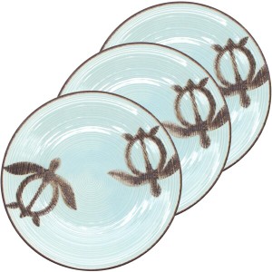 美濃焼 プレート 皿 取皿 約17cm 3枚 食器セット 食洗機対応 電子レンジ対応 チミィ ハワイアン 軽量 ホヌ ウミガメ ブルー 日本製