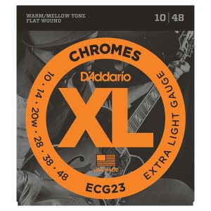 D'Addario ダダリオ ECG23 フラットワウンド 10-48 エクストラライト エレキギター弦 3弦巻弦