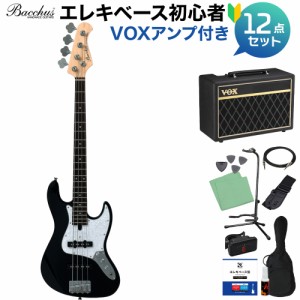 Bacchus バッカス WJB-Mini BLK ベース 初心者12点セット 【VOXアンプ付】 ジャズベースタイプ ミニサイズ 