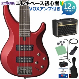 YAMAHA ヤマハ TRBX305 CAR (キャンディアップルレッド) 5弦ベース初心者12点セット 【VOXアンプ付】 アクティブベース TRBX300シリーズ 