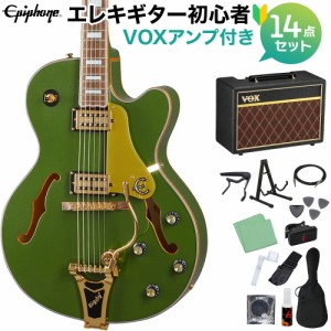 Epiphone エピフォン Emperor Swingster Forest Green Metaric エレキギター 初心者14点セット VOXアンプ付き フルアコギター 