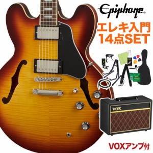 Epiphone エピフォン ES-335 Figured Raspberry Tea Burst エレキギター 初心者14点セット VOXアンプ付き セミアコギター ES 