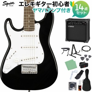 Squier by Fender スクワイヤー / スクワイア Mini Stratocaster Left-Handed Laurel Fingerboard Black エレキギター初心者14点セット 