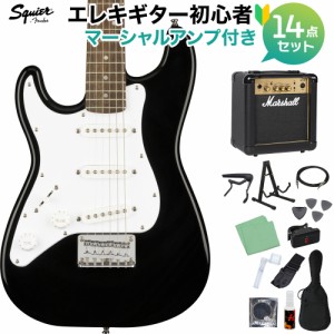 Squier by Fender スクワイヤー / スクワイア Mini Stratocaster Left-Handed Laurel Fingerboard Black エレキギター初心者14点セット 