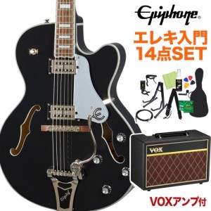 Epiphone エピフォン Emperor Swingster Black Aged Gloss エレキギター 初心者14点セットVOXアンプ付き フルアコギター 