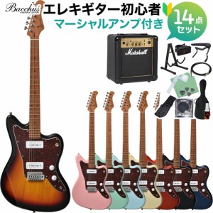 Bacchus バッカス BJM-1-RSM/M エレキギター初心者14点セット 【マーシャルアンプ付き】 ローステッドメイプルネック 