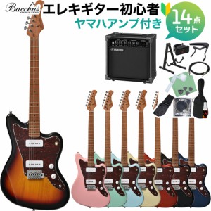 Bacchus バッカス BJM-1-RSM/M エレキギター初心者14点セット 【ヤマハアンプ付き】 ローステッドメイプルネック 