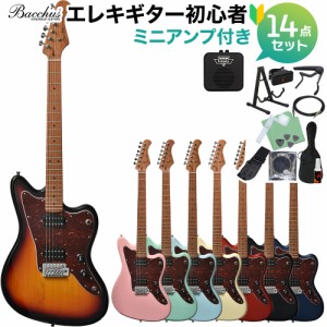 Bacchus バッカス BJM-3-RSM/M エレキギター初心者14点セット 【ミニアンプ付き】 ローステッドメイプルネック 