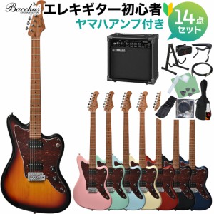 Bacchus バッカス BJM-3-RSM/M エレキギター初心者14点セット 【ヤマハアンプ付き】 ローステッドメイプルネック 