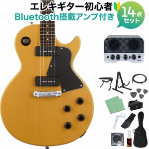 GrassRoots グラスルーツ G-LS-57 TVY エレキギター初心者14点セット 【Bluetooth搭載ミニアンプ付き】 レスポールスペシャル GLS57