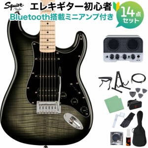 Squier by Fender スクワイヤー / スクワイア Affinity Series Stratocaster FMT HSS Black Burst エレキギター初心者14点セット 【Bluet