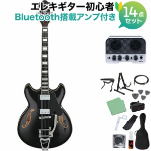 Ibanez アイバニーズ AS103T Black エレキギター初心者14点セット 【Bluetooth搭載ミニアンプ付き】 セミアコギター 島村楽器オリジナル