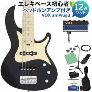 AriaProII アリアプロ2 RSB-618/5 BK 5弦ベース初心者12点セット【ヘッドホンアンプ付】 ジャズベースタイプ 