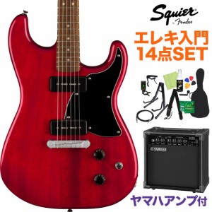 Squier by Fender スクワイヤー / スクワイア Paranormal Strat-O-Sonic Crimson Red Transparent エレキギター初心者14点セット 【ヤマ