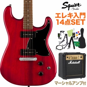 Squier by Fender スクワイヤー / スクワイア Paranormal Strat-O-Sonic Crimson Red Transparent エレキギター初心者14点セット 【マー
