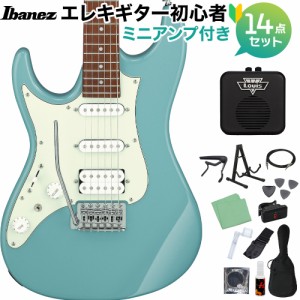 Ibanez アイバニーズ AZES40L PRB エレキギター初心者14点セット【ミニアンプ付き】 左利き用 レフティ ストラトタイプ 【限定生産】