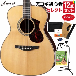 James ジェームス J-500S VNT アコースティックギター 教本付きセレクト12点セット エレアコ アジャスタブルサドル搭載 簡単弦高調整 フ