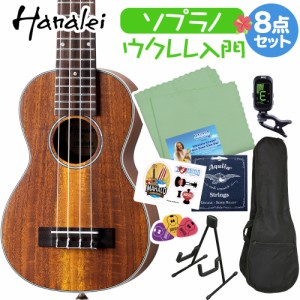 Hanalei ハナレイ HUK-500 ウクレレ初心者セット スタンド付き入門8点セット ソプラノウクレレ ロングネック オール単板 HUK500