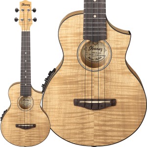 Ibanez アイバニーズ UEW12E OPN (Open Pore Natural) コンサートウクレレ エレキウクレレ ピックアップ搭載 フレイムメイプル ソフトケ