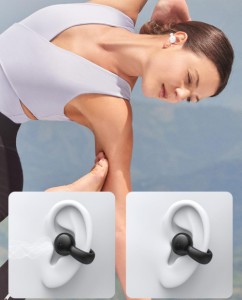 Bluetooth イヤホン 片耳 ワイヤレスイヤホン マイク付き耳挟み式 Bluetooth 5.3 耳掛け式 空気伝導 非骨伝導イヤホン 耳の穴をふさがな