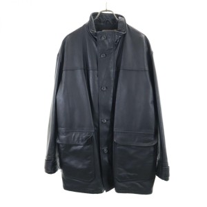 アルマーニジーンズ 90s オールド レザージャケット 48 ブラック ARMANI JEANS メンズ 240124