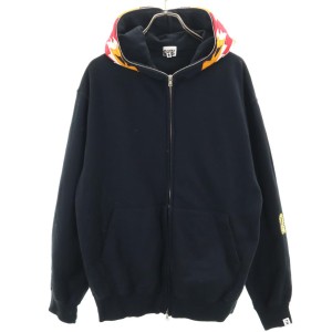 アベイシングエイプ ベイプ スウェット ジップパーカー L ブラック A BATHING APE 日本製 BAPE メンズ 240124