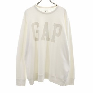 ギャップ 長袖 トレーナー XL ホワイト系 GAP スウェット 裏起毛 メンズ 240202