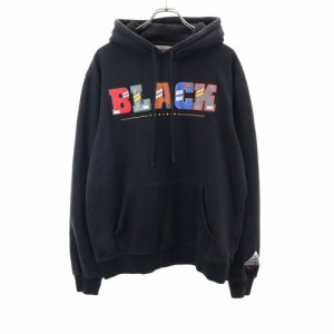 ブラックピラミッド 長袖 スウェットパーカー L ブラック BLACK PYRAMID プルオーバー ロゴ メンズ 240209