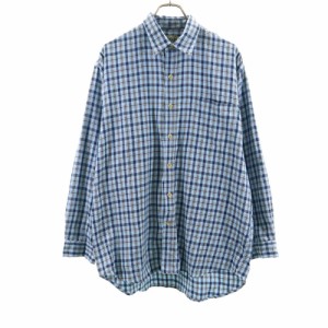 ユニクロ 長袖 チェックシャツ L ブルー系 UNIQLO メンズ 240216