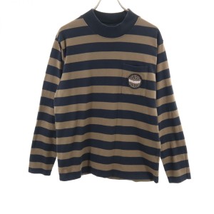 ステューシー ボーダー柄 長袖 シャツ M ブラウン系 STUSSY ロンT メンズ 240219