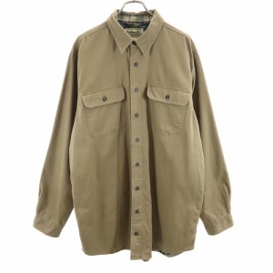 エルエルビーン 長袖 コットンシャツ L-TALL カーキ系 L.L.Bean メンズ 240312